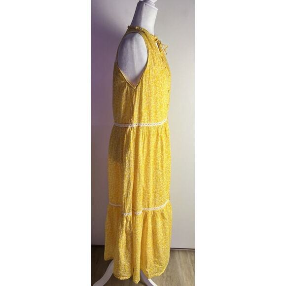 Olivia James The Label Tuckernuck Ro Scatter Golden Long Yellow MIDI Sundress S - Picture 3 of 10